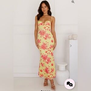 Hello Molly Yellow and Pink Floral Maxi Dress